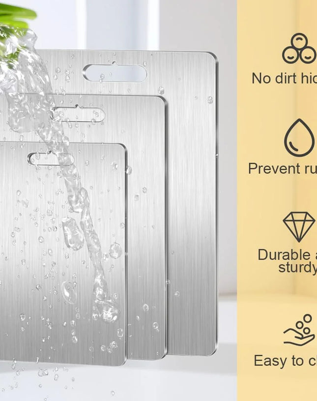 New Titanium Cutting Boards - 100% Pure Titanium Cutting Boards for Kitchen - Cutting Edge Hygiene & Durability, Double Sided Medical-grade Titanium Cutting Mat from Japan (15 x 11 in)