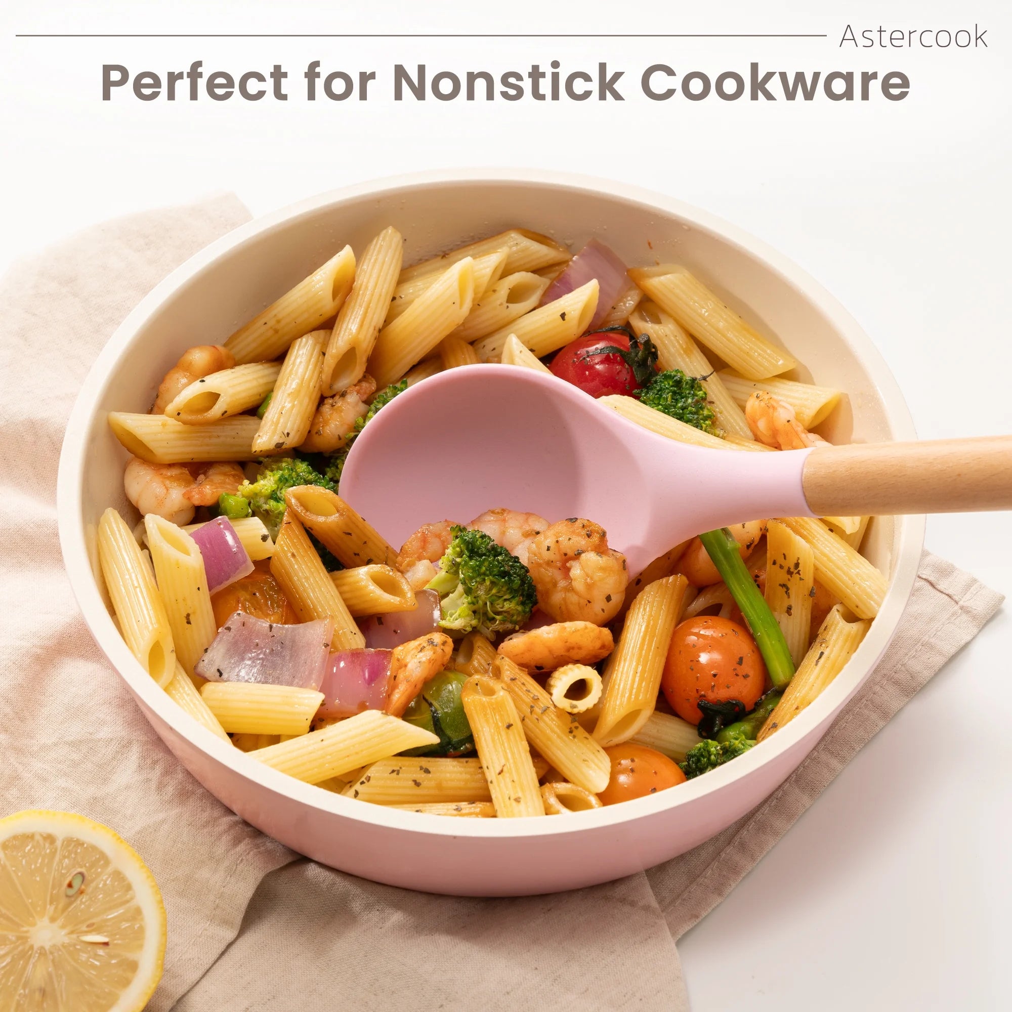 Silicone Cooking Utensils Set, 38 PCS Kitchen Utensils Set for 446°F Heat Resistant, Food Grade Utensil Sets with Wooden Handle, Kitchen Gadgets for Nonstick Cookware BPA Free (Pink)