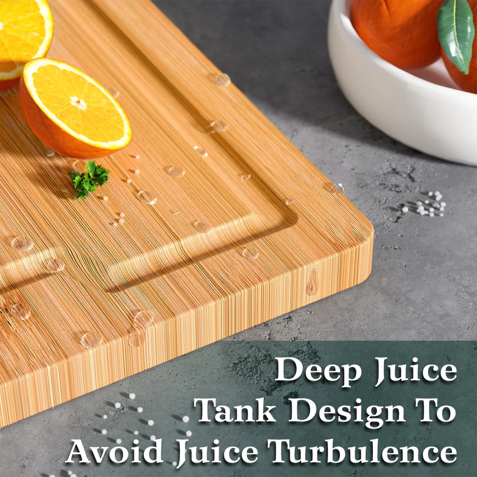 Cutting Boards for Kitchen Meal Prep & Serving - Bamboo Wood Cutting Board，Charcuterie & Chopping Butcher Block for Meat - Kitchen Gadgets Gift, 15.75" x 11.81"
