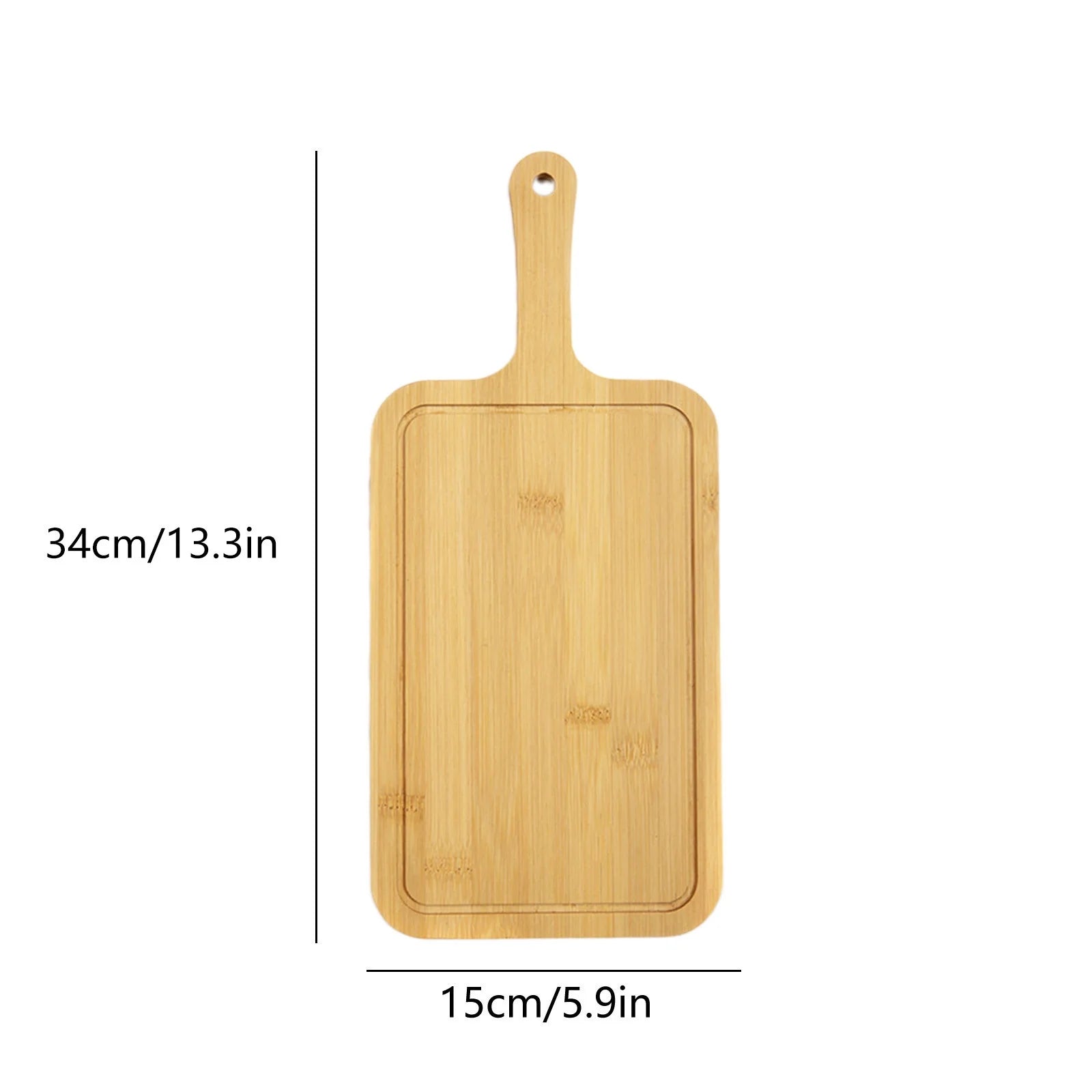 Wood Cutting Board and Chopping Board with Handle for Meat, Cheese Board, Bread, and Charcuterie - Decorative Wooden Serving Board for Kitchen and Dining Room, 13 x 6inch