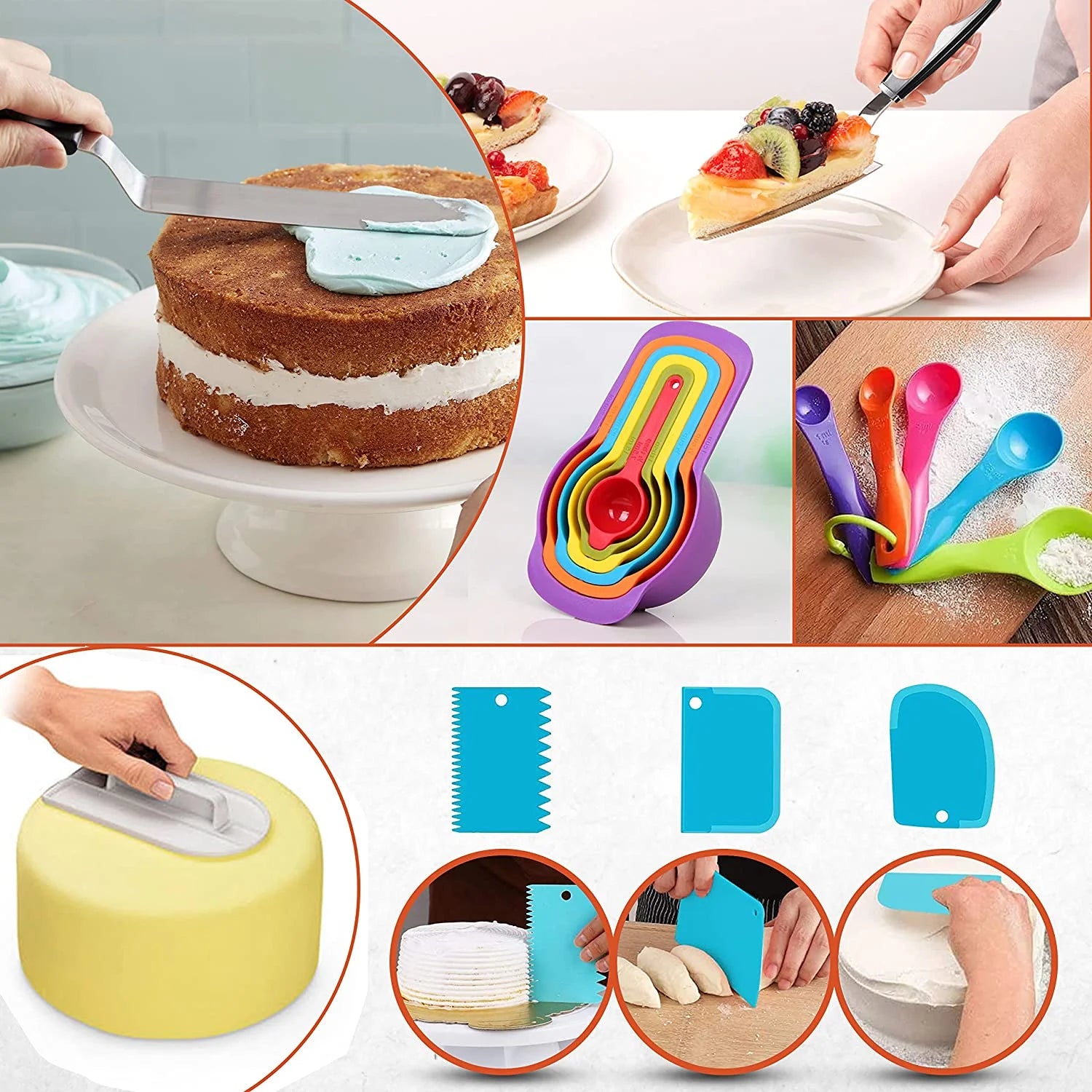 700PCs Cake Decorating Supplies Kit with Baking Supplies- Cake Decorating Tools with Springform Pans, Cake Leveler, Turntable, Numbered Piping Tips, Icing Spatulas, Fondant Tools and More