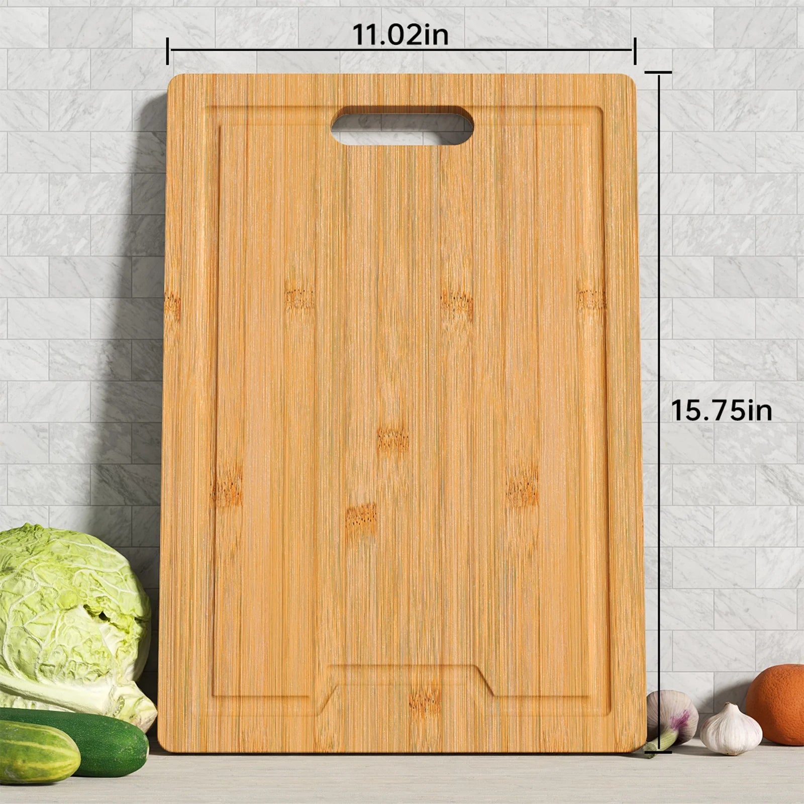 Cutting Boards for Kitchen Meal Prep & Serving - Bamboo Wood Cutting Board，Charcuterie & Chopping Butcher Block for Meat - Kitchen Gadgets Gift, 15.75" x 11.81"