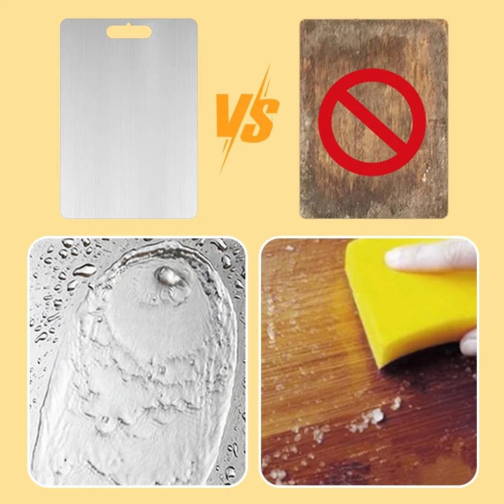 New Titanium Cutting Boards - 100% Pure Titanium Cutting Boards for Kitchen - Cutting Edge Hygiene & Durability, Double Sided Medical-grade Titanium Cutting Mat from Japan (15 x 11 in)