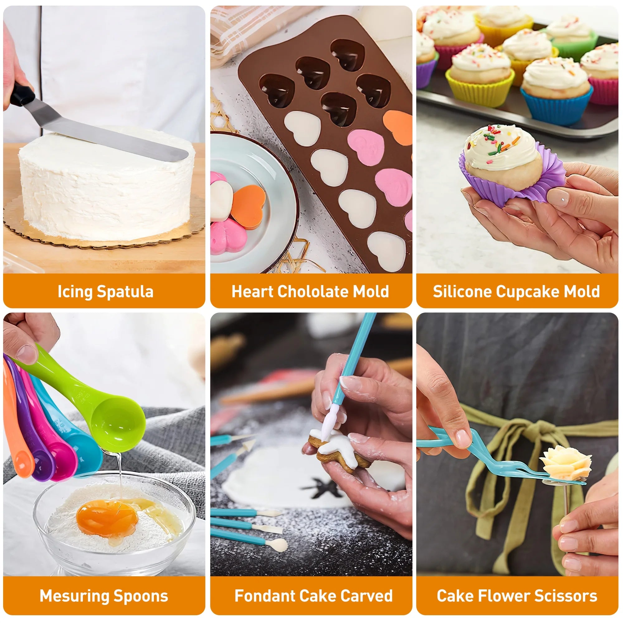 352 Pcs Cake Decorating Kit, Cake Baking Supplies with 48 Round Piping Tips,6 Korean Tips 4 Russian Tips, Baking Set with Non-slip Turntable, Baking Supplies Tools for Beginners,Plastic