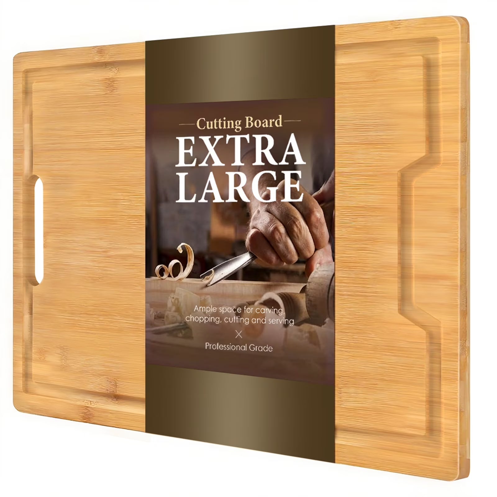 Cutting Boards for Kitchen Meal Prep & Serving - Bamboo Wood Cutting Board，Charcuterie & Chopping Butcher Block for Meat - Kitchen Gadgets Gift, 15.75" x 11.81"