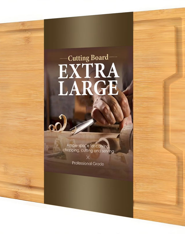 Cutting Boards for Kitchen Meal Prep & Serving - Bamboo Wood Cutting Board，Charcuterie & Chopping Butcher Block for Meat - Kitchen Gadgets Gift, 15.75